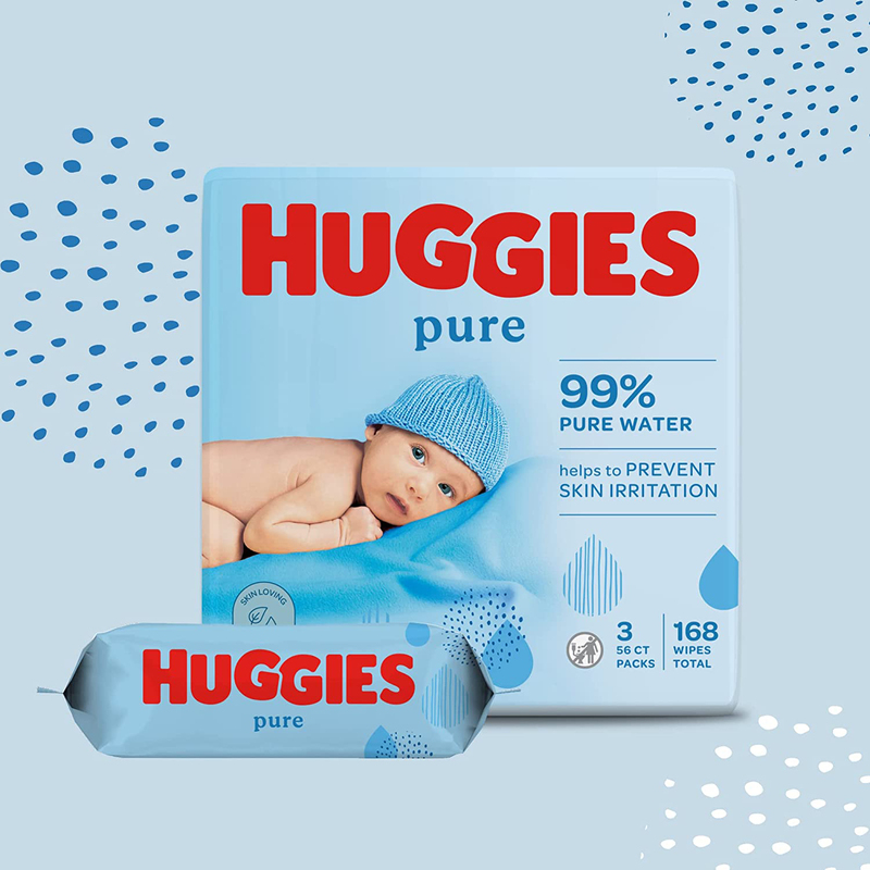 Huggies Pure Baby Wipes, 168 Wipes, White