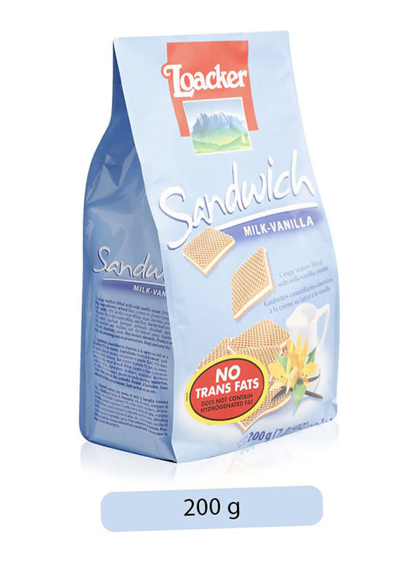 Loacker Sandwich Milk-Vanilla Wafer Cookies, 200g