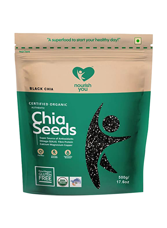 Nourish You Organic Black Chia Seeds, 500g