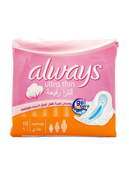 Always Cotton Soft Ultra Thin Sanitary Pads, Normal, 10 Pads