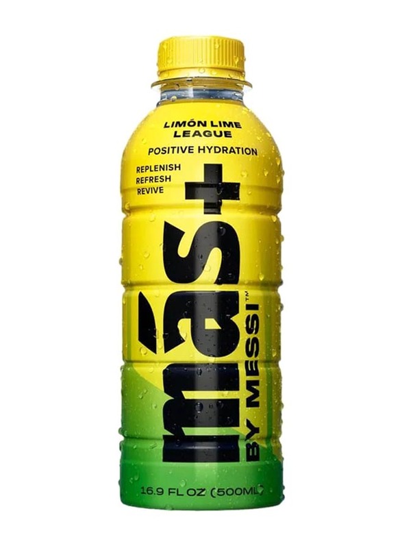 Mas+ By Messi Positive Hydration Drink, 500ml, Lemon Lime League