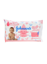 Johnson's 20 Wipes Gentle All Over Wipes, White