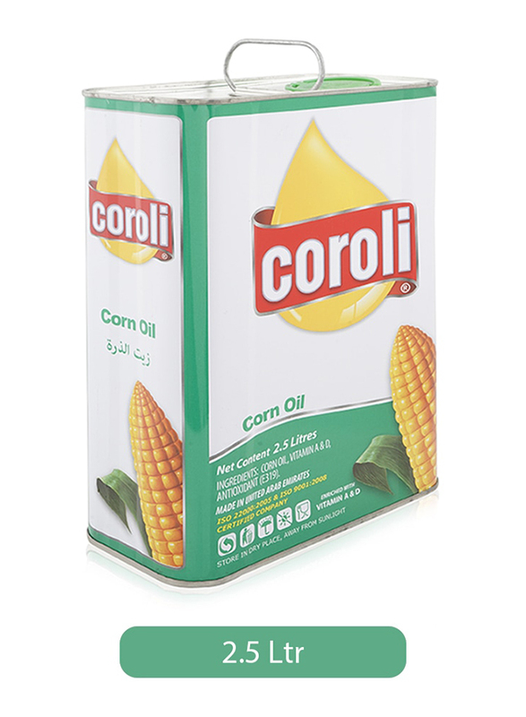 Coroli Corn Cooking Oil Tin, 2.5 Liter