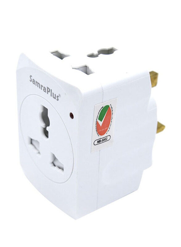 

Samra Plus 3 Way Multi Plug, White