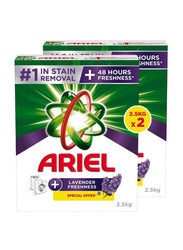 Ariel Lavender Freshness Detergent Powder, 2 x 2.5 Kg