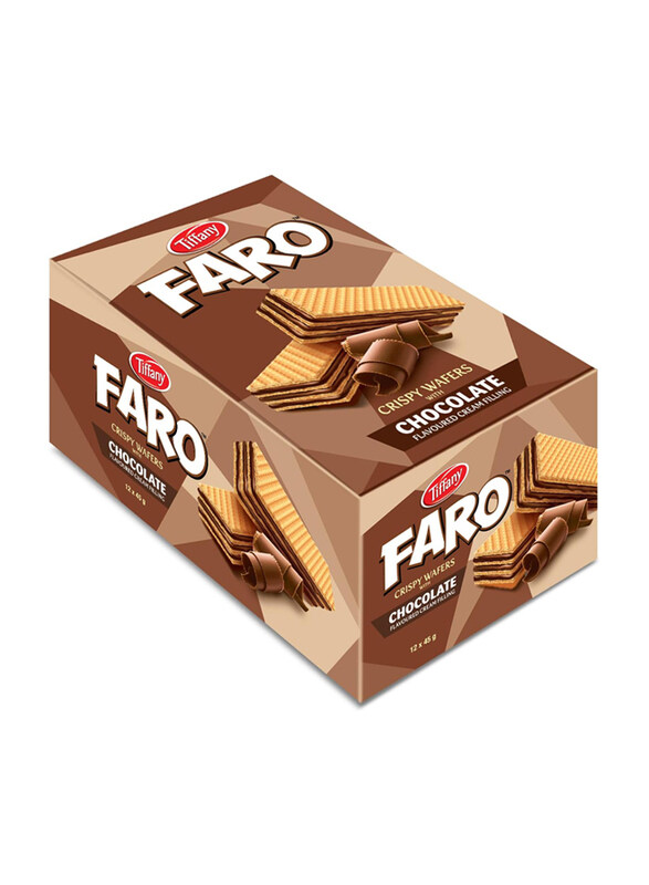 

Tiffany Chocolate Flavoured Cream Filling Faro Crispy Wafers Box, 12 Pieces x 45g