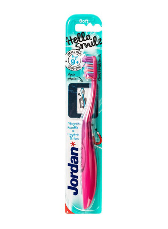 

Jordan Hello Smile Magnetic Handle Soft Toothbrush for Kids, 9-12 Years, Green