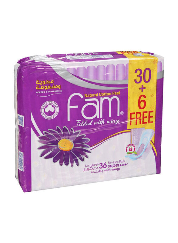 

Fam Super With Wings Sanitary Napkins, 30 Pads