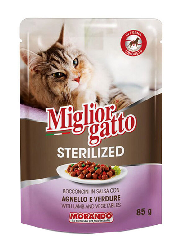 

Miglior Gatto Sterilized Wet Cat Food in Jelly with Lamb & Vegetables, 85g