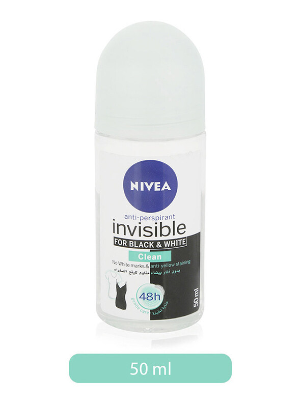 

Nivea Invisible Black & White Clean Deodorant Roll-On for Women, 50ml