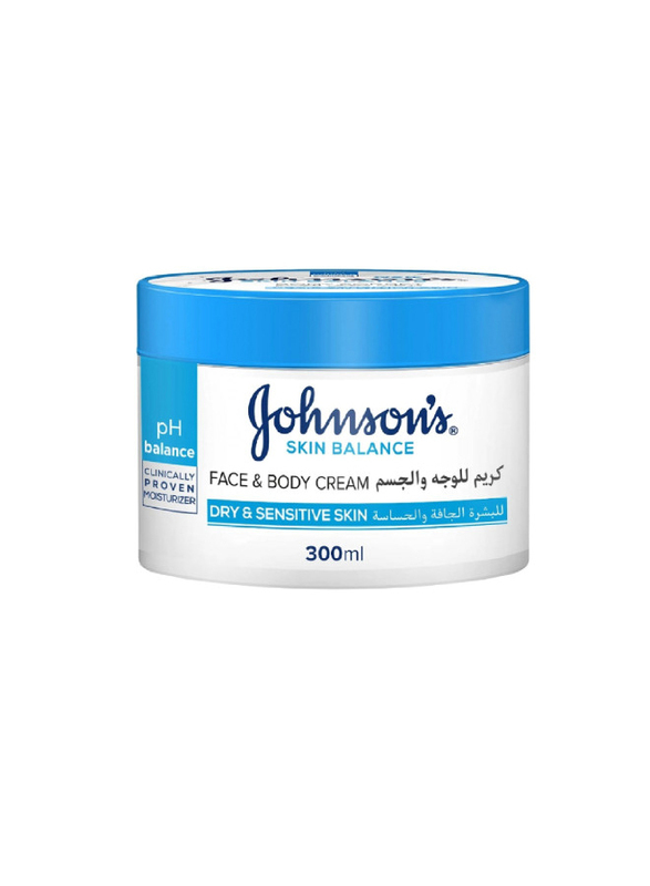 Johnson's Skin Balance Face & Body Cream for Dry & Sensitive Skin, 300ml