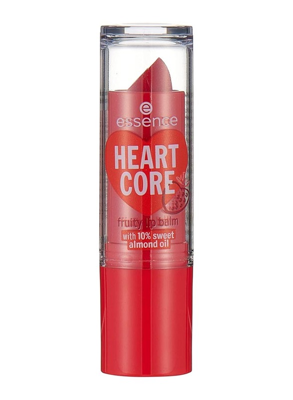 Essence Heart Core Fruity Lip Balm, 02 Sweet Strawberry, Red