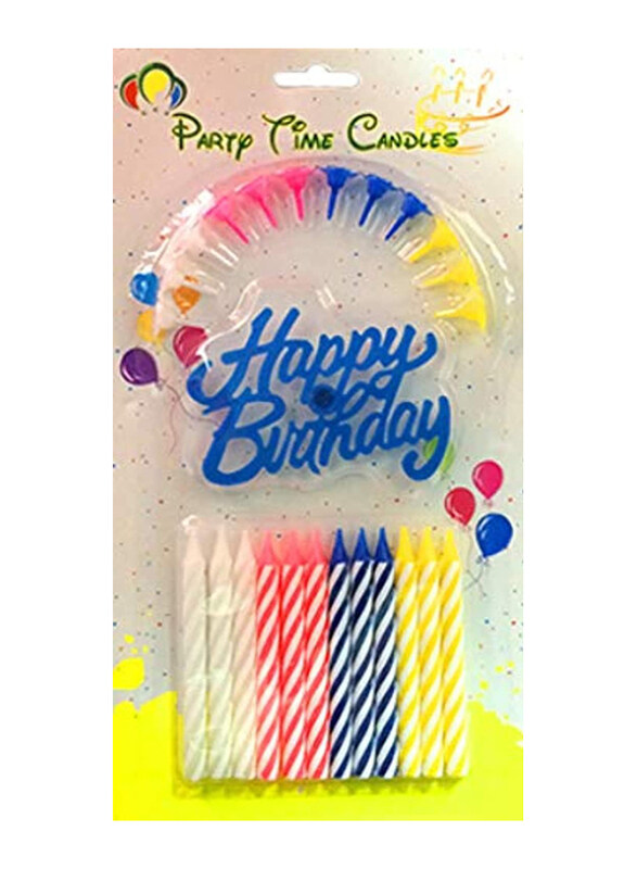 

Party Time 12-Piece Happy Birthday Candles, F12, Multicolour