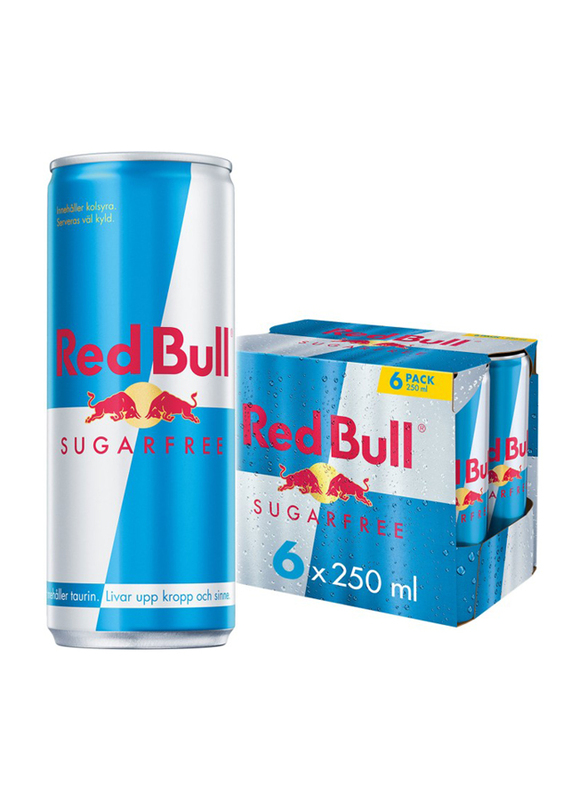 Red Bull Sugar Free Energy Drink, 6 x 250ml