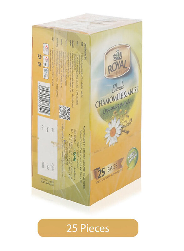 

Royal Blend Chamomile & Anise Pure & Natural Herbal Tea, 25 Tea Bags x 2g