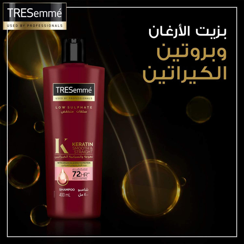 Tresemme Low Sulphate Argan Oil Keratin Shampoo for Dry Hair, 600ml