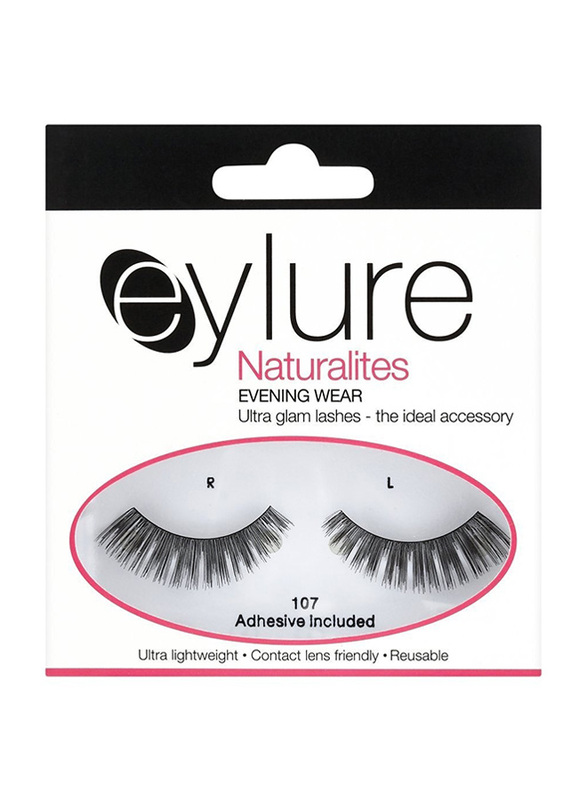 Eylure Naturalite Glamour Strip Lashes, No. 107, Black