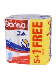 Sanita Club Household Roll Paper Towels, 5 + 1 Roll