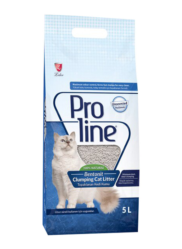 

Proline Bentonite Unscented Clumping Cat Litter, 5L, White