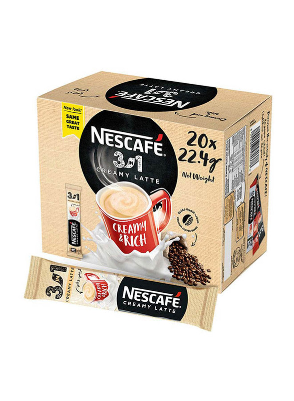 Nescafe 3-in-1 Creamy Latte Instant Coffee Mix, 20 Sticks x 22.4g
