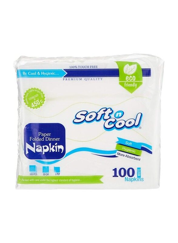 

Soft N Cool Folded Paper Napkins, 100 Pieces