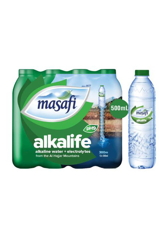 Masafi Alkalife Mineral Water, 12 Bottles x 500ml
