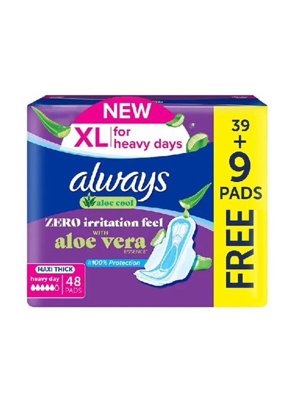 

Always Maxi Thick Pad with Aloe Vera, XL, 48 Pieces