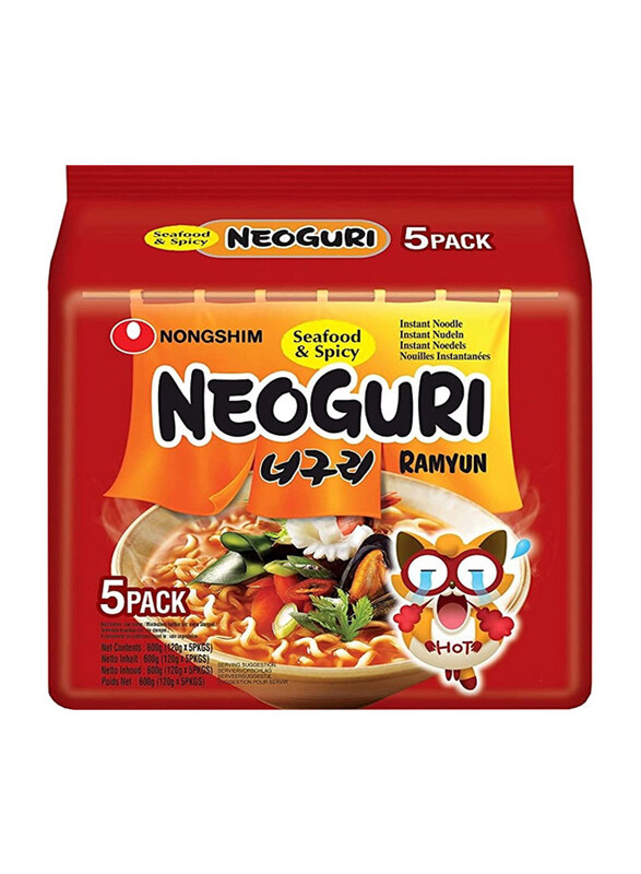 

Nongshim Neoguri Spicy Seafood Noodles, 5 x 120g