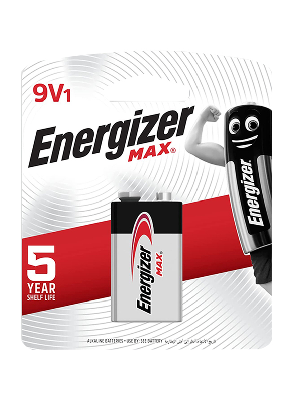 Energizer Max Multi-Purpose Alkaline Batteries, 9 Volt, 1 Piece, Sliver/Black