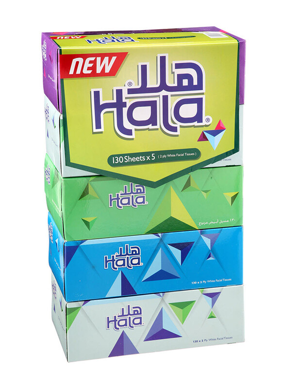 Hala Facial Tissues, 5 x 130 Sheets