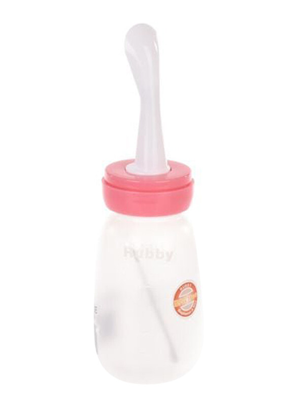 Rubby Feeding Bottle With Spoon, Pink