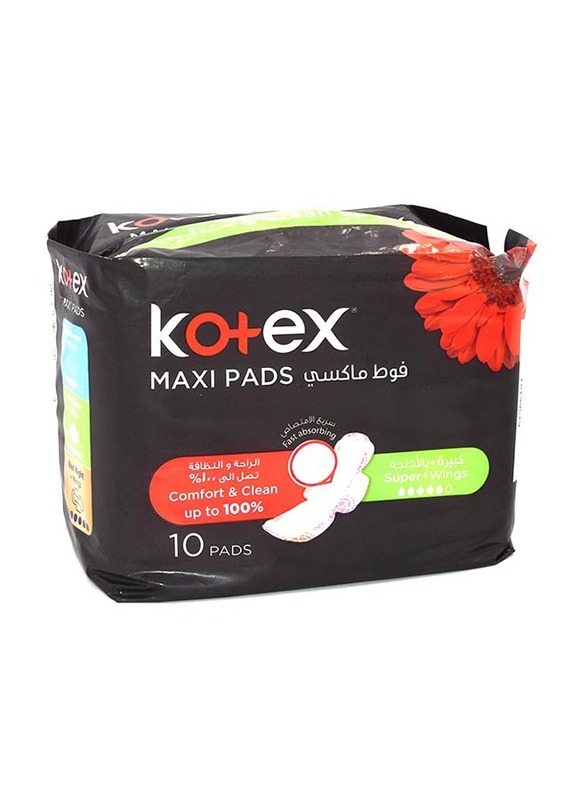 Kotex Designer Maxi Super + Wings Sanitary Pads, 10 Pads