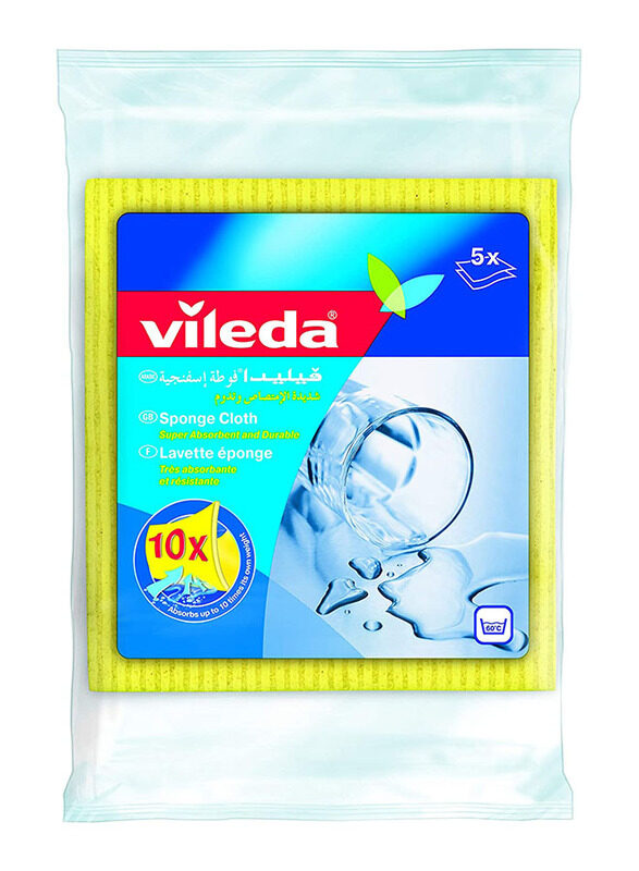 

Vileda Sponge Cleaning Cloth, Yellow, 5 Pieces