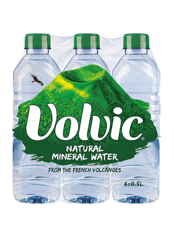 Volvic Natural Mineral Water, 6 x 500ml