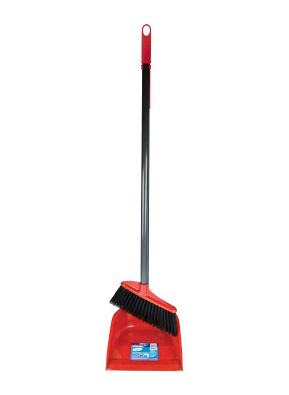 Vileda Long Handled Dustpan with Broom, 1 Piece