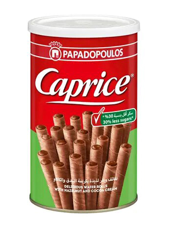 Papadopoulos Caprice Wafer Rolls Filled with Hazelnut & Cocoa Cream, 115g