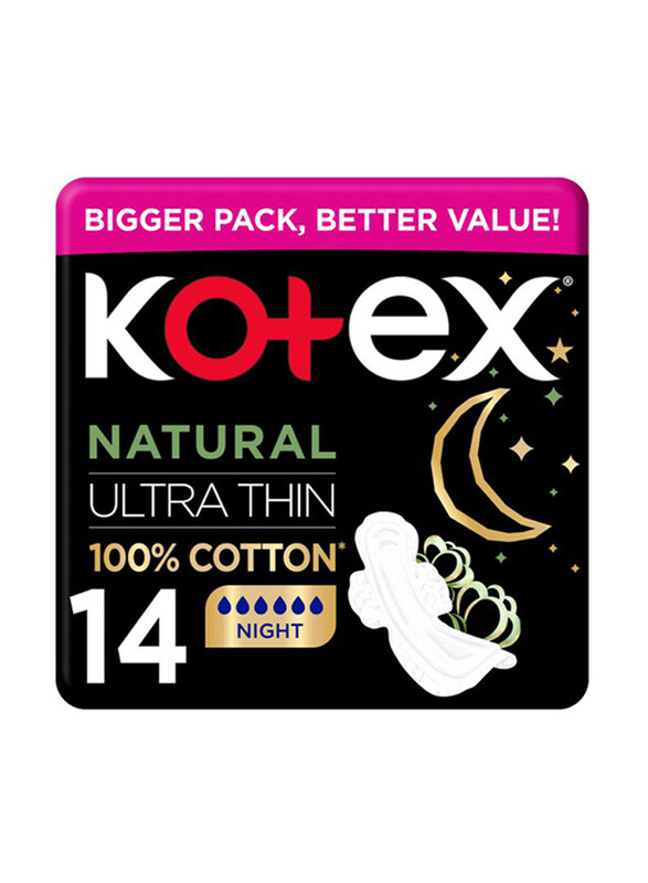 

Kotex Natural Ultra Thin 100% Cotton Pad, 14 Piece