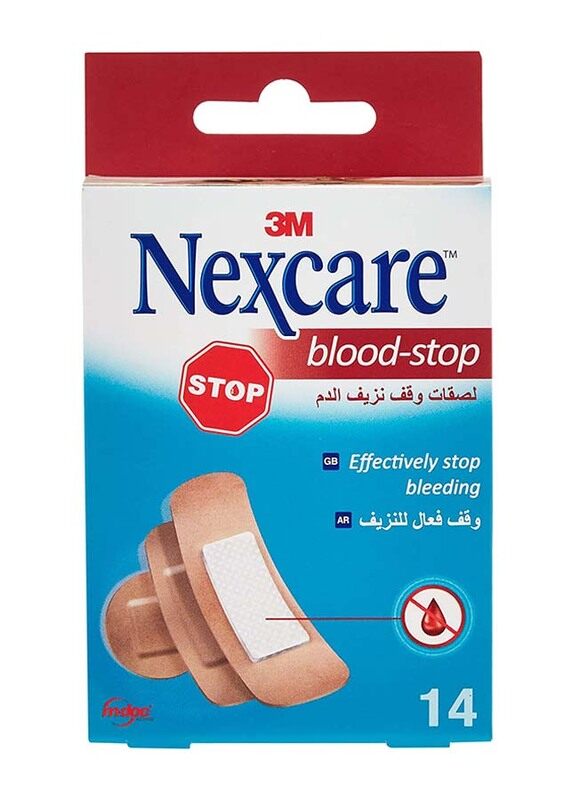 

3M Nexcare Blood-Stop Bandages, 14 Pieces, Multicolour