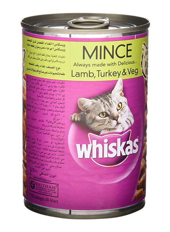 

Whiskas Tasty Mince with Lamb, Turkey & Vegetables for Cats, 400g