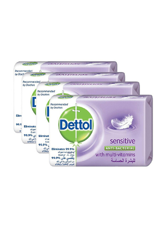 

Dettol Sensitive Soap Bar, 165g, 4 Pieces