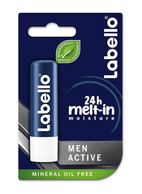 Labello Active Care Lip Balm for Men, 4.8gm, White
