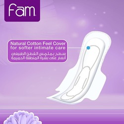 Fam Classic with Wing Natural Cotton Feel Maxi Thick Super Sanitary, 30 Pieces