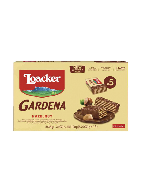 

Loacker Gardena Hazelnut Chocolate Wafers, 5 x 38g