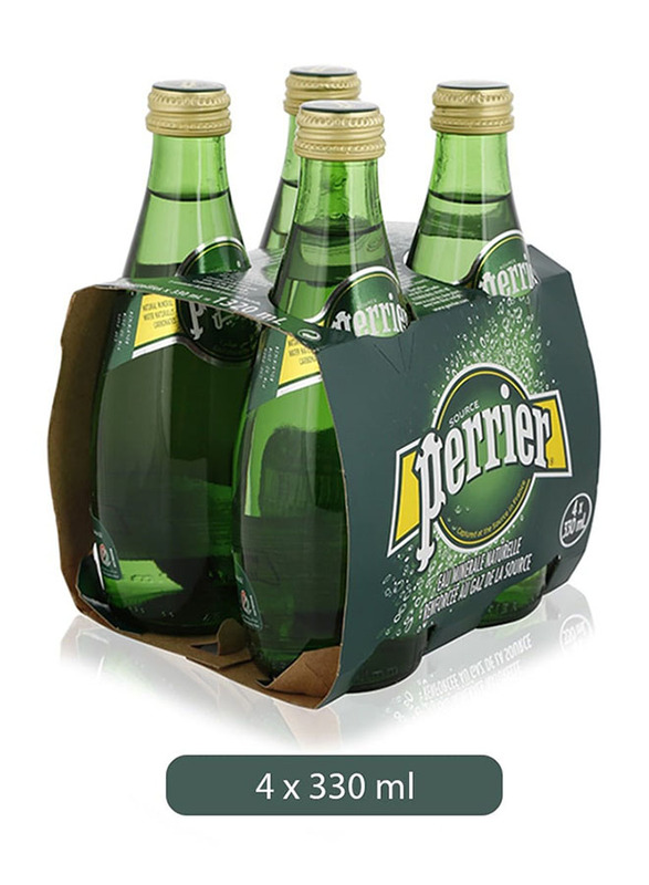 Perrier Mineral Water, 4 Bottles x 330ml