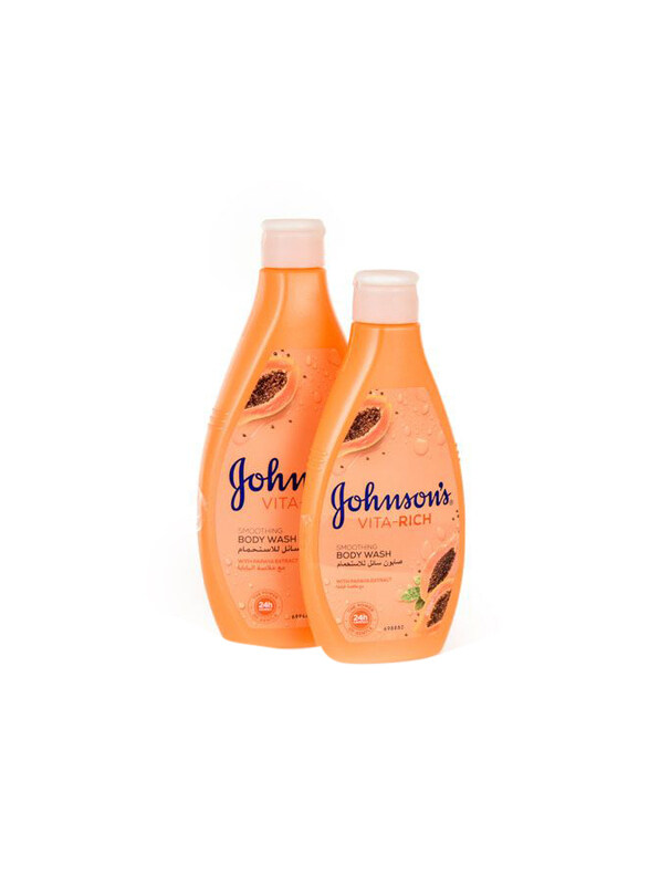 

Johnson's Vita Rich Smoothing Papaya Body Wash, 400ml & 250ml, 2 Pieces