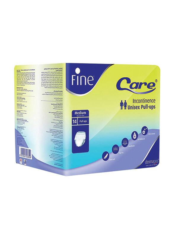 

Fine Care Incontinence Unisex Adult Diaper Pull Ups Pants, Medium, (80-110 cm), 14 Pieces