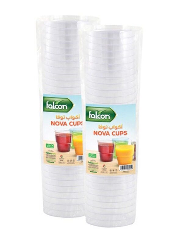 

Falcon 50-Piece Transparent Plastic Nova Cups (Special Offer), Clear