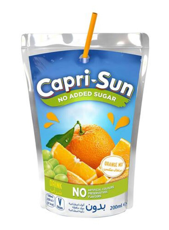 Capri Sun No Added Sugar Orange Juice, 200ml