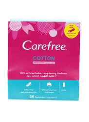 Carefree Fresh Scent Cotton Extract Airflow Panty Liners Sanitary Pads, Normal, 56 Pads