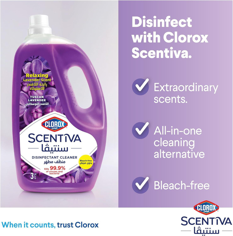 Clorox Scentiva Fresh Tuscan Lavender, 3 Liters